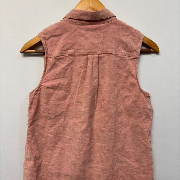 Theory Women Linen Blend Sleeveless Blouse Top Button Shirt Size Medium D050 -6 - Picture 13 of 16